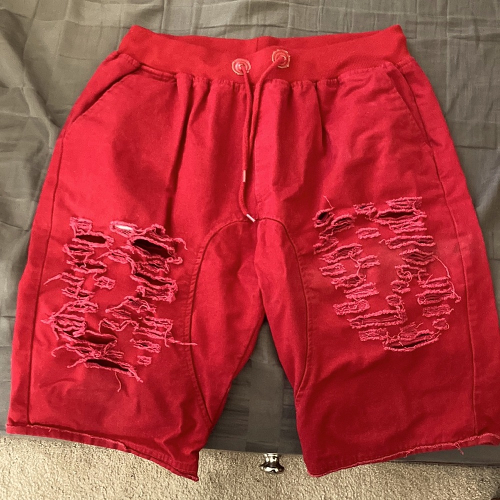 American Stitch Red Jean Shorts